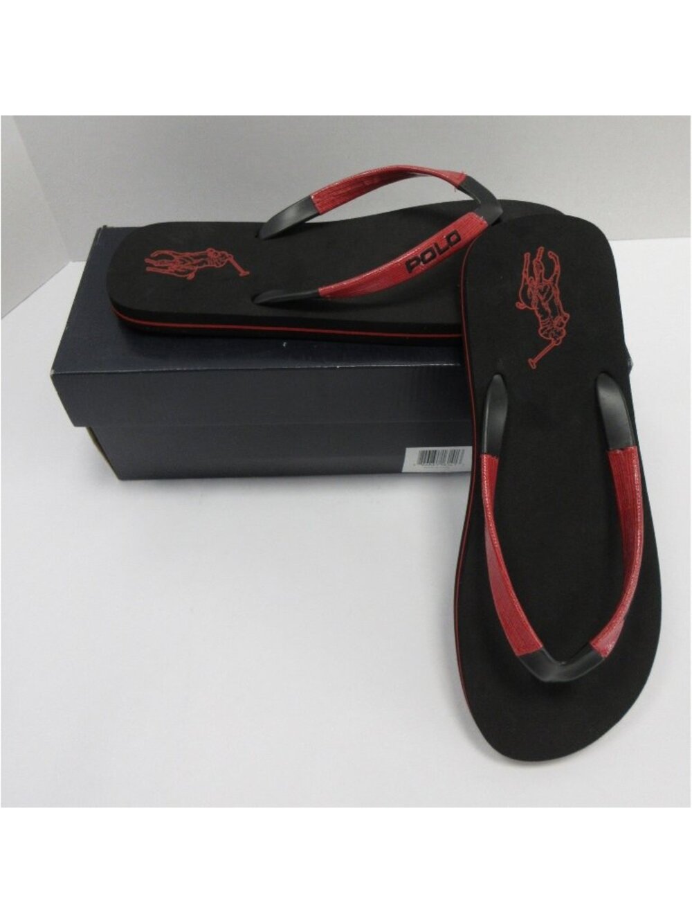 Polo Ralph Lauren Sandals 11 D Red Flip Flops Canby Thong Pony Logo